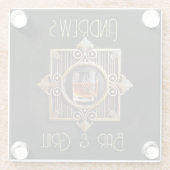 アールデコ、ブラック&金ゴールドウィスキーロゴバー&グリル ガラスコースター (裏面)