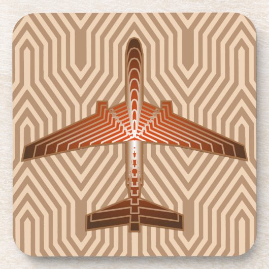 アールデコ、ブロンズ、金ゴールド及び赤褐色 コースター (正面)