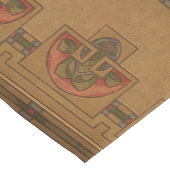 アールデコ、ミッションまたは職人のスタイルフローラフリーズ ショートテーブルランナー (コーナー)