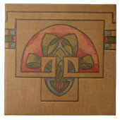 アールデコ、ミッションまたは職人のスタイルフローラフリーズ タイル (正面)