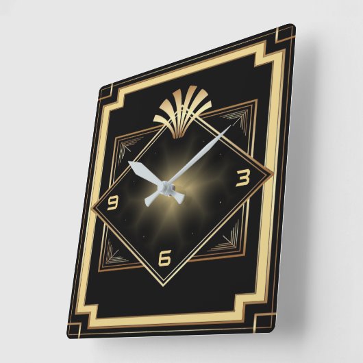 アールデコ モダン スクエア壁時計 (傾斜)