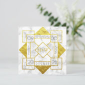 アールデコ·リハーサル·デ結婚ィナーの大理石金箔 招待状 (スタンド正面)