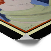 アールデコ「リリのポートレート」Gerda Wegener著 ポスター (角)