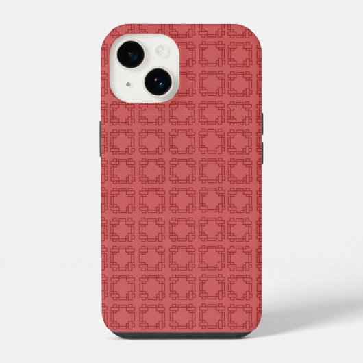 アールデコ レッドスクエア iPhoneケース (裏面)