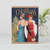 アールデコ・レトロヴィンテージクリスマスレディース 招待状 (スタンド正面)