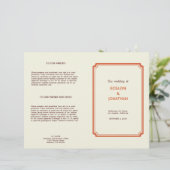 アールデコ・レトロ・オレンジ・ブラウン・ウェディングプログラム (スタンド正面)