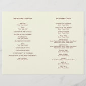 アールデコ・レトロ・オレンジ・ブラウン・ウェディングプログラム (裏面)