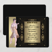 アールデコ ロアリング20's 誕生日パーティー 招待状 (正面/裏面)