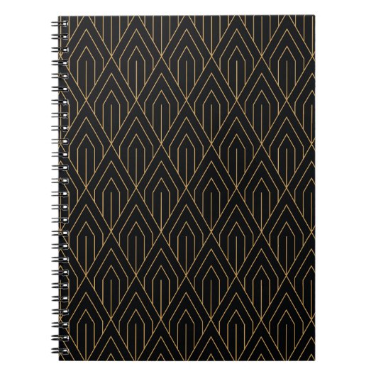 アールデコ:ヴィンテージ幾何学的な壁紙。 ノートブック (正面)