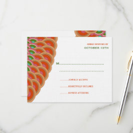 アールデコ・ヴィンテージ・スキャロプ・ファン・ボホ・ア結婚ジアンズ 出欠カード