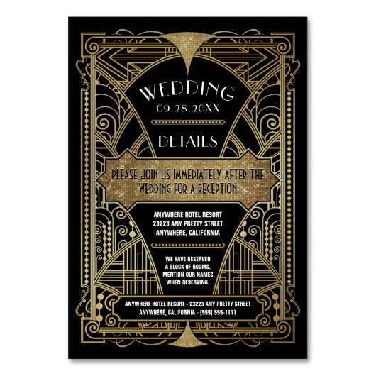 アールデコ·ヴィンテージ·ブ結婚ラックの挿入カード テーブルナンバー (正面)