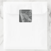 アールデコ |写真カスタムの日付ステッカーを保存 スクエアシール (バッグ)