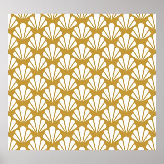 アールデコ、幾何学的フローラのシームレスなパターン。 ポスター (正面)