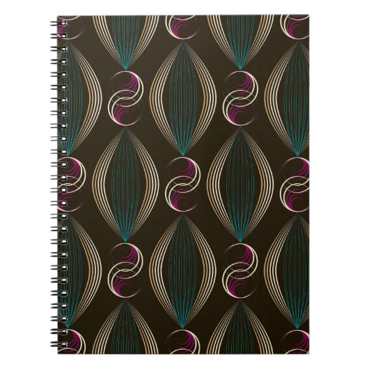 アールデコ:幾何学的ヴィンテージパターン。 ノートブック (正面)
