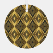 アールデコ:抽象芸術ジオメトリ背景 ガラスオーナメント (裏面)