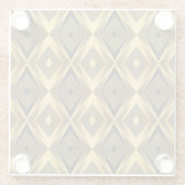 アールデコ:抽象芸術ジオメトリ背景 ガラスコースター (裏面)