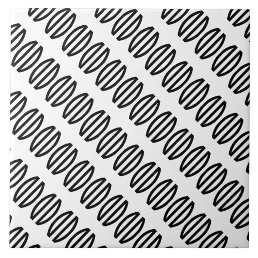 アールデコ(斜め) (白黒) タイル (正面)