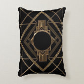 アールデコ，新しい,ヴィンテージ，ブラック，金ゴールド，シック，エレガント, アクセントクッション (正面(垂直))