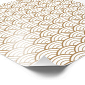 アールデコ,日本のファンパターン,金ゴールド,白,ヴィンテージ, フォトプリント (角)