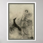 アールデコ「犬と女の子」by Louis Icart 12 x 16 ポスター<br><div class="desc">ユニークプリントbyルイ・イカルト「犬と女の子」</div>