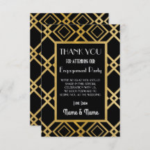 アールデコ 結婚 婚約 お礼 カード