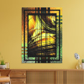 アールデコ(緑と金ゴールド) キャンバスプリント (インサイチュ (リビング))