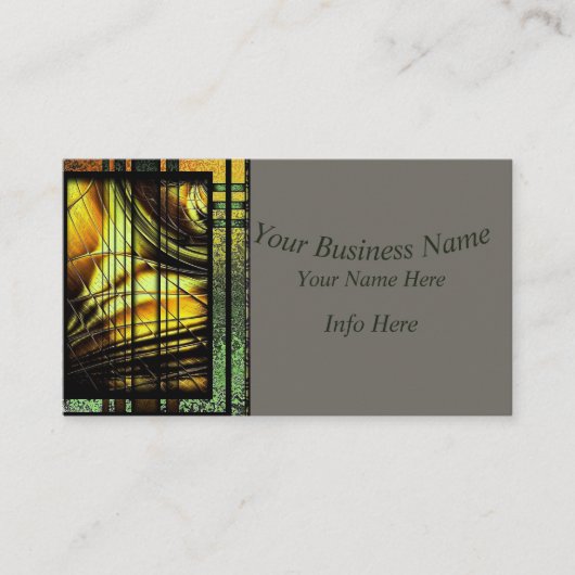 アールデコ(緑と金ゴールド) 名刺 (正面)