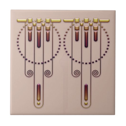 アールデコ「色合い」タイル タイル (正面)