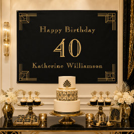 アールデコ 誕生日 ブラック ゴールド 1920年代 ポスター