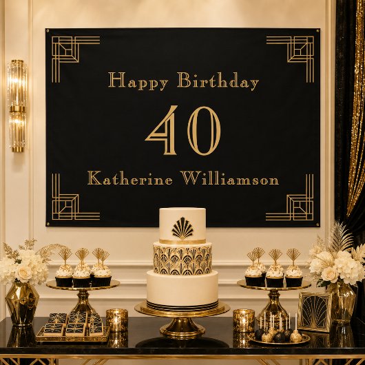 アールデコ 誕生日 ブラック ゴールド 1920年代 ポスター