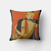 アールデコ「踊りカップル」装飾用クッション クッション (裏面)