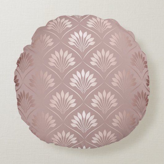 アールデコ:金ゴールド格子エレガンス。 ラウンドクッション (正面)