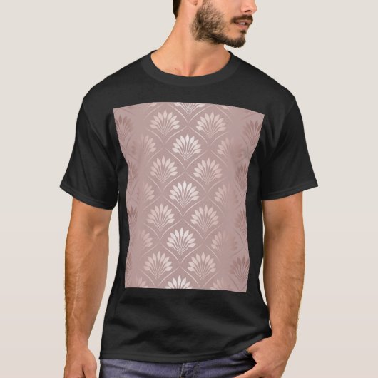 アールデコ:金ゴールド格子エレガンス。 Tシャツ (正面)
