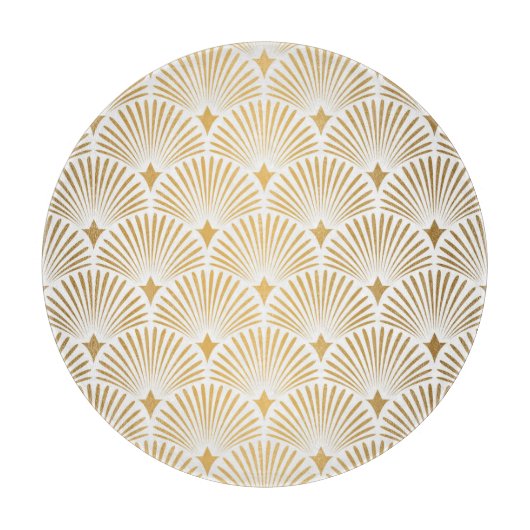 アールデコ:金ゴールド – ホワイトエレガンス。 カッティングボード (正面)