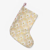 アールデコ:金ゴールド – ホワイトエレガンス。 スモールクリスマスストッキング (正面 (吊り時))