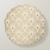 アールデコ:金ゴールド – ホワイトエレガンス。 ラウンドクッション (裏面)