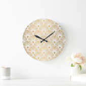 アールデコ:金ゴールド – ホワイトエレガンス。 ラージ壁時計 (ホーム)
