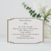 アールデコ·金ゴールド·ポ結婚ッシュのリハーサル 招待状 (スタンド正面)