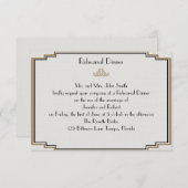 アールデコ·金ゴールド·ポ結婚ッシュのリハーサル 招待状 (正面/裏面)