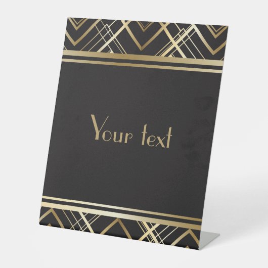 アールデコ,金ゴールド，黒，ギャツビー，1920年代，ヴィンテージ,エレガント, 台座サイン (正面)