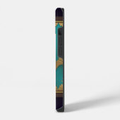 アールデコ(青と金ゴールド) iPhoneケース (左側面)