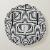 アールデコ、高級白黒。 ラウンドクッション (裏面)