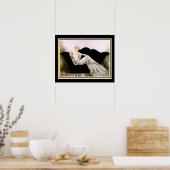 アールデコ「黒いソファの女の子」 ポスター (キッチン)
