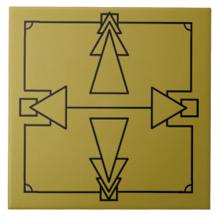アールデコ(黒と金ゴールド)タイル タイル