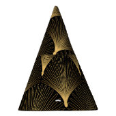 アールデコ：黒の金ゴールドパターン。 パーティーハット (右)