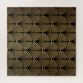 アールデコ：黒金ゴールドはかりで測。 ジグソーパズル (横)