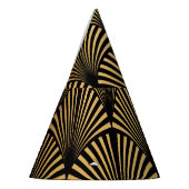 アールデコ：黒金ゴールドはかりで測。 パーティーハット (左)