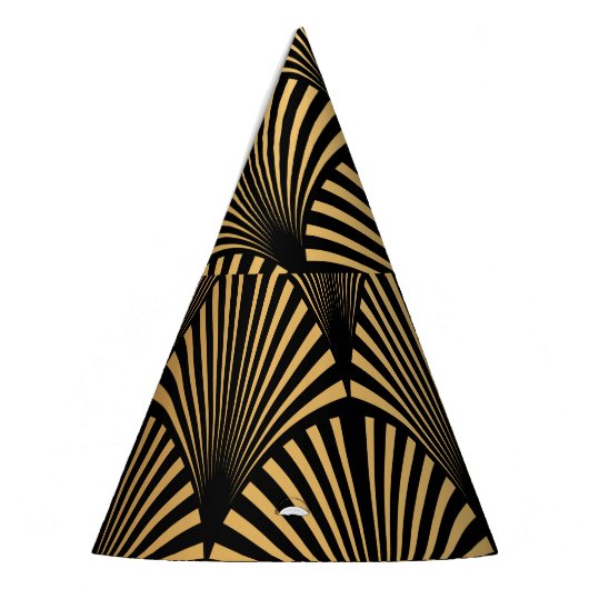 アールデコ：黒金ゴールドはかりで測。 パーティーハット (左)