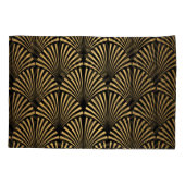 アールデコ:黒金ゴールドはかりで測。 枕カバー (裏面)