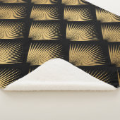 アールデコ、黒金ゴールドパターン。 シェルパブランケット (3/4)